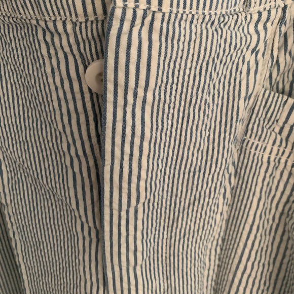 We The Free' Free People Cotton Seersucker White & blue striped Pull on Pants M - Picture 6 of 9